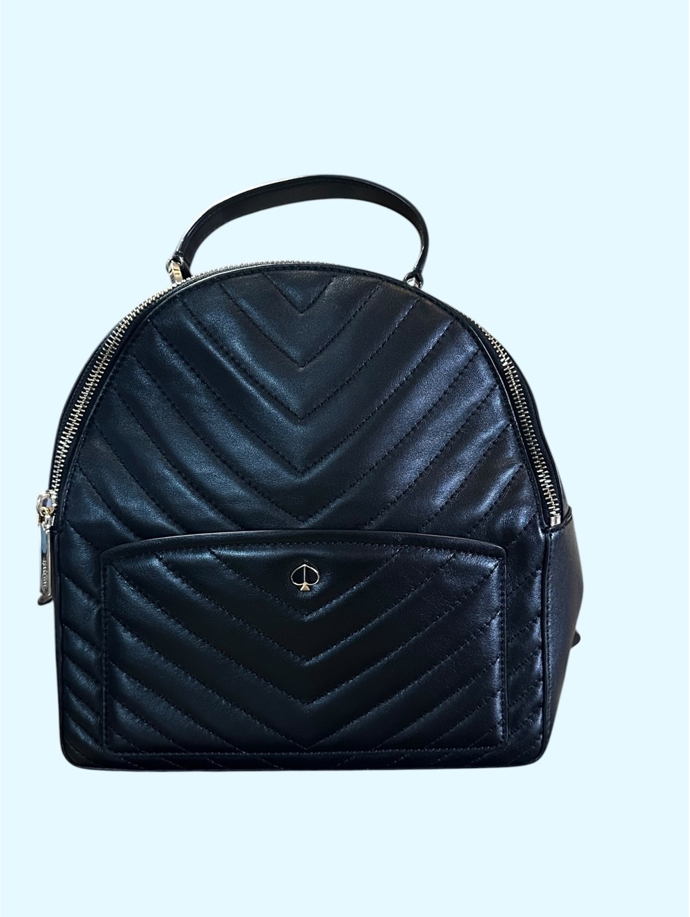 Kate Spade Black Quilted Leather Backpack